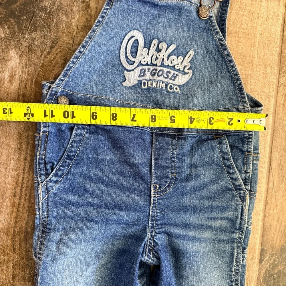 OshKosh B'Gosh Toddler Embroidered Logo Vestbak Denim Overalls, Blue, 24M